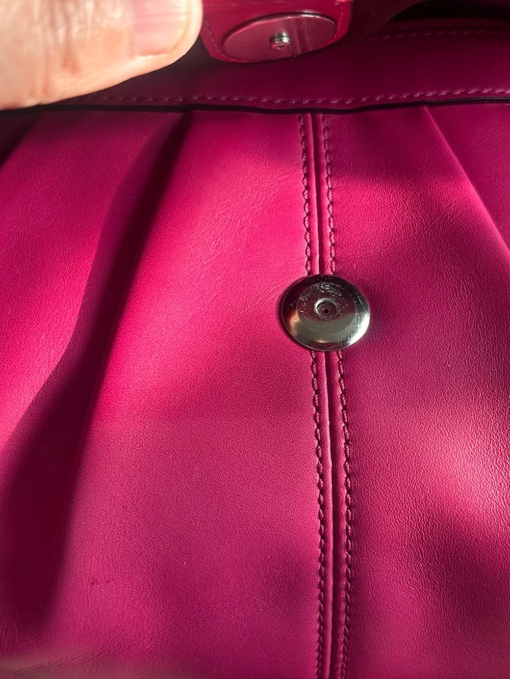 Coach  SoHo Pink Pleated Calf Hide Y2K flap bag - Picture 6 of 15